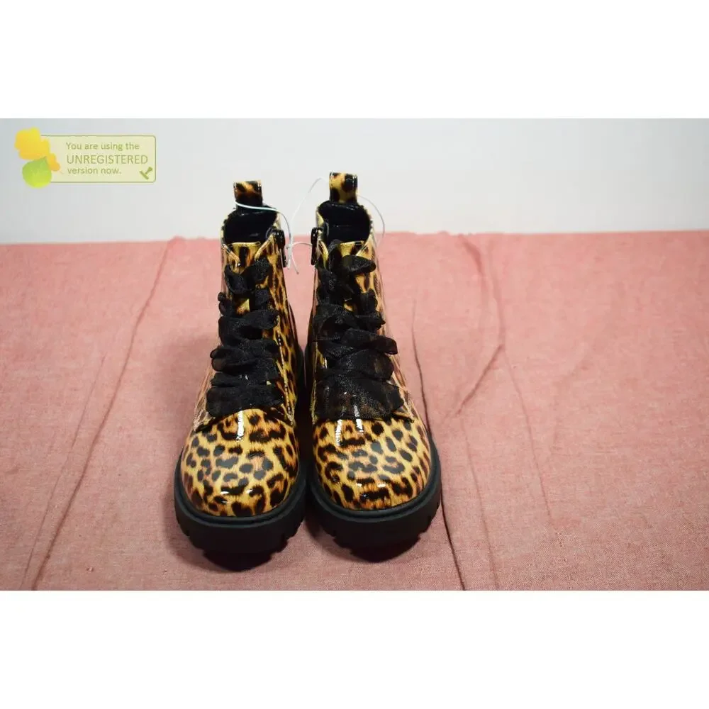 art class Kids' Kayden Lug Sole Lace-Up Zippered Booties Tan Size 1